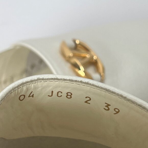 Valentino Garavani V Logo Leather Medallion Espadrille Mules Size 39 - Picture 8 of 13